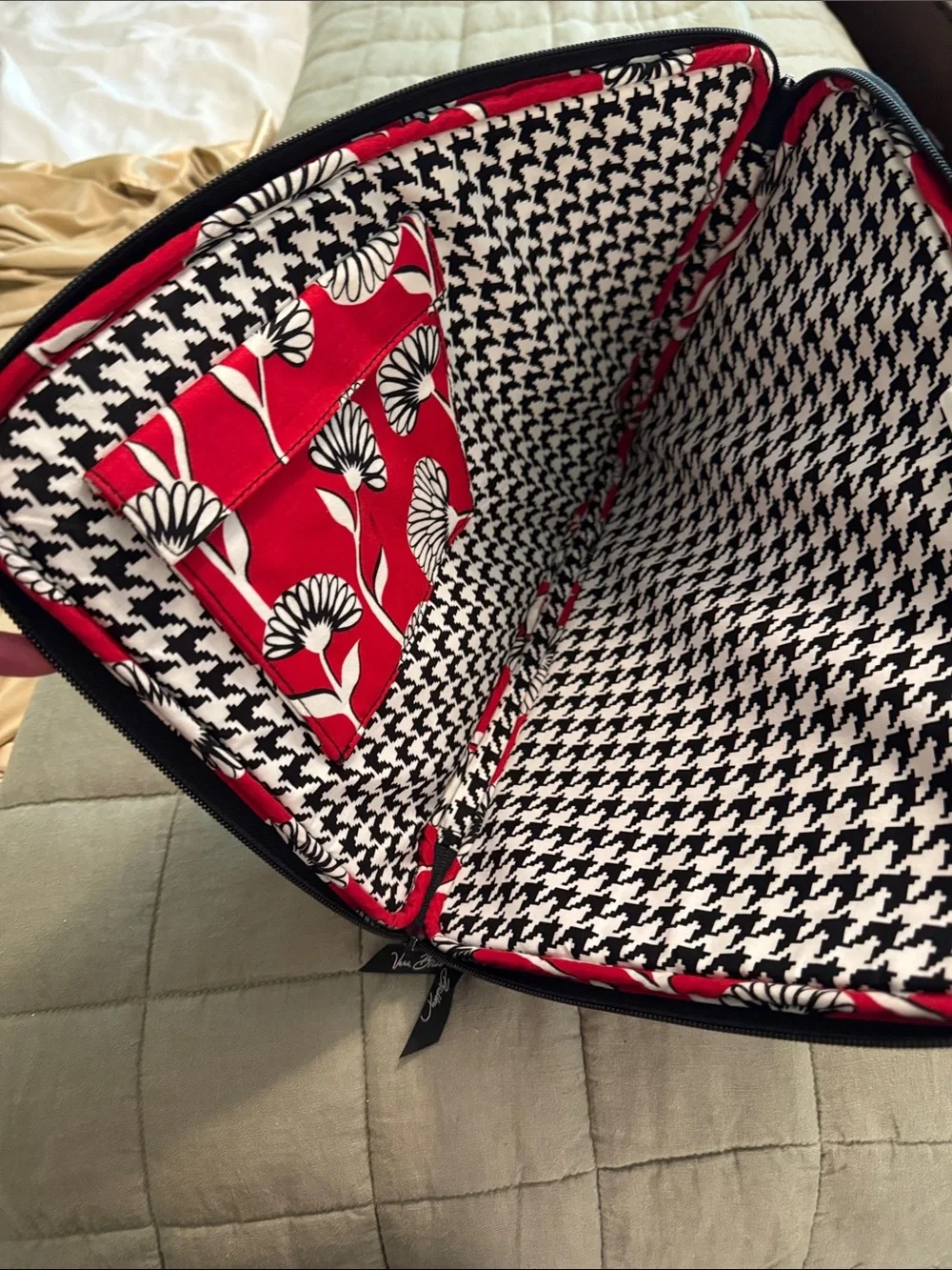 Vera Bradley Red Floral Quilted Zip Pouch